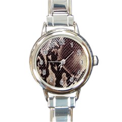 Snake Skin, Reptile Skin, Snake Skin Textures, Brown Snake Round Italian Charm Watch