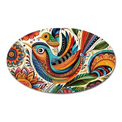 Madhubani Art A Oval Magnet