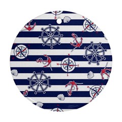 Seamless Marine Pattern Ornament (round)