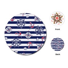 Seamless Marine Pattern Playing Cards Single Design (round)