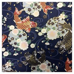 Japanese Wave Koi Illustration Pattern Lightweight Scarf 