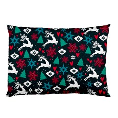 Holiday Season Pattern December Happy Holidays Merry Christmas Winter Family Festive New Year Pillow Case (two Sides)