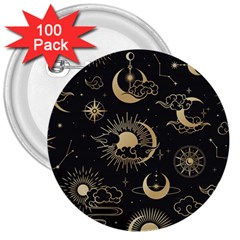 Star Colorful Christmas Abstract 3  Buttons (100 Pack) 