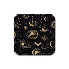 Star Colorful Christmas Abstract Rubber Square Coaster (4 Pack)