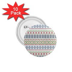 Christmas Star Flower Red Blue 1 75  Buttons (10 Pack)