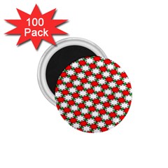 Christmas Star Red Green 1 75  Magnets (100 Pack) 