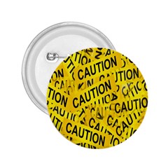 Caution Road Sign Cross Yellow 2 25  Buttons