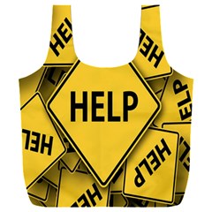 Caution Road Sign Help Cross Yellow Full Print Recycle Bag (xxxl)