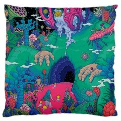 Planet Psychedelic Art Psicodelia Standard Premium Plush Fleece Cushion Case (one Side)