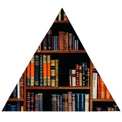 Assorted Title Of Books Piled In The Shelves Assorted Book Lot Inside The Wooden Shelf Wooden Puzzle Triangle by Bedest