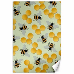 Bees Pattern Honey Bee Bug Honeycomb Honey Beehive Canvas 24  X 36 