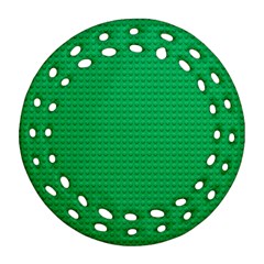 Green Lego Texture, Lego Background, Lego Texture, Green Round Filigree Ornament (two Sides)