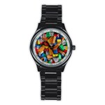 Lego, Toy Block, Colorfulness Stainless Steel Round Watch Front