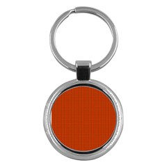 Orange Lego Texture Macro, Orange Dots Background Key Chain (round)