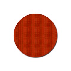 Orange Lego Texture Macro, Orange Dots Background Rubber Round Coaster (4 Pack)