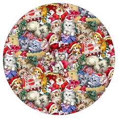 Pattern Kitten Christmas Round Trivet