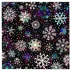 Shiny Winter Snowflake Abstract Christmas Cold Crystal December Wooden Puzzle Square by Bedest