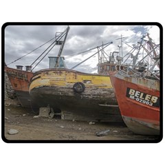 Maritime Memories, San Antonio Oeste, Rio Negro, Argentina Two Sides Fleece Blanket (large)