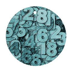 Blue Digits Background, Artwork, Numbers Ornament (round)