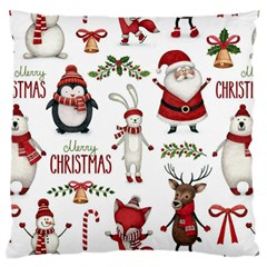 Christmas Characters Pattern, Xmas Backgrounds Standard Premium Plush Fleece Cushion Case (two Sides)