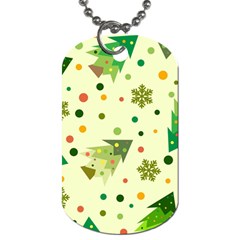 Christmas Pattern Background Seamless Dog Tag (one Side)