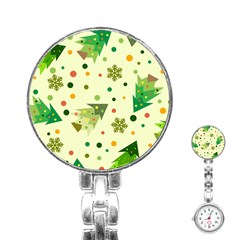 Christmas Pattern Background Seamless Stainless Steel Nurses Watch