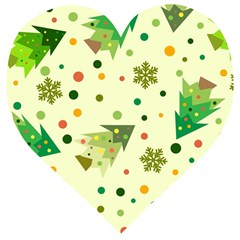 Christmas Pattern Background Seamless Wooden Puzzle Heart