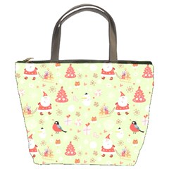 Christmas Pattern, Christmas Tree, Santa Bucket Bag