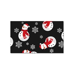 Christmas Texture, Retro Background With Snowmen Sticker Rectangular (10 Pack)