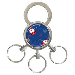 Feliz Natal, Santa, Merry Christmas 3-ring Key Chain