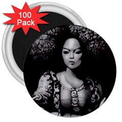 Vintage Afro Style Doll Illustration (ia&human) 3  Magnets (100 Pack)