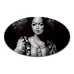 Vintage Afro Style Doll Illustration (ia&human) Oval Magnet