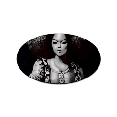 Vintage Afro Style Doll Illustration (ia&human) Sticker Oval (100 Pack)