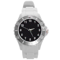 Pattern Dots Wallpaper Seamless Round Plastic Sport Watch (l)