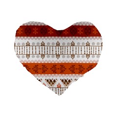 Ethnic Traditional Seamless Pattern Standard 16  Premium Flano Heart Shape Cushions