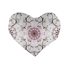 Floral Flora Flower Seamless Pattern Standard 16  Premium Flano Heart Shape Cushions