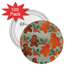 Christmas Cookies Cookie Advent Pattern 2 25  Buttons (100 Pack) 