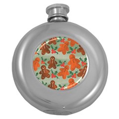 Christmas Cookies Cookie Advent Pattern Round Hip Flask (5 Oz)