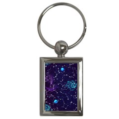 Realistic Night Sky Poster With Constellations Key Chain (rectangle)