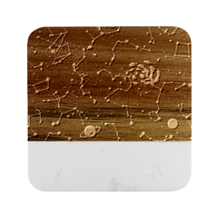 Realistic Night Sky Poster With Constellations Marble Wood Coaster (square)