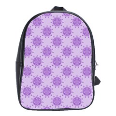 Purple Pattern Seamless Texture Mandala School Bag (large)