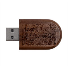 Grateful Dead Dancing Bears Pattern Wood Oval Usb Flash Drive