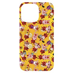 Cartoon Xmas Characters Pattern Iphone 14 Pro Max Black Uv Print Case