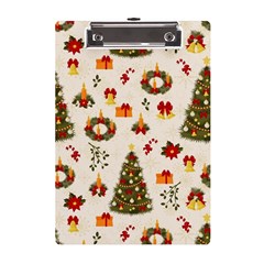 Christmas Pattern, Pattern, Christmas, Trees A5 Acrylic Clipboard