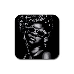 Afro Beauty Woman Portrait (ai+human) Rubber Coaster (square)