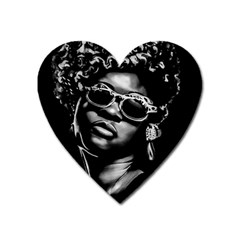 Afro Beauty Woman Portrait (ai+human) Heart Magnet