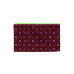 Brown Red Dot Pattern Cosmetic Bag (xs)