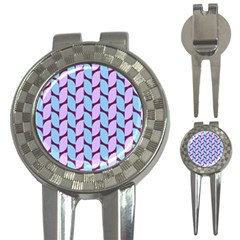 Purple Blue Pattern 3-in-1 Golf Divots