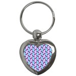 Purple Blue Pattern Key Chain (Heart) Front