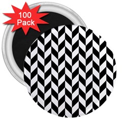 Black And White Pattern 3  Magnets (100 Pack)